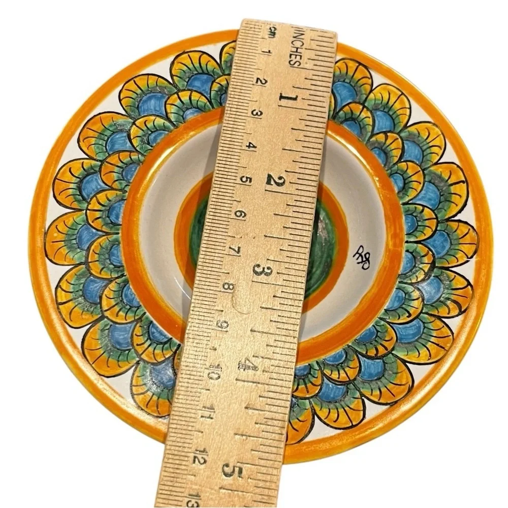 Vintage Italian Trinket Dish Colorful Hand Painted Boho